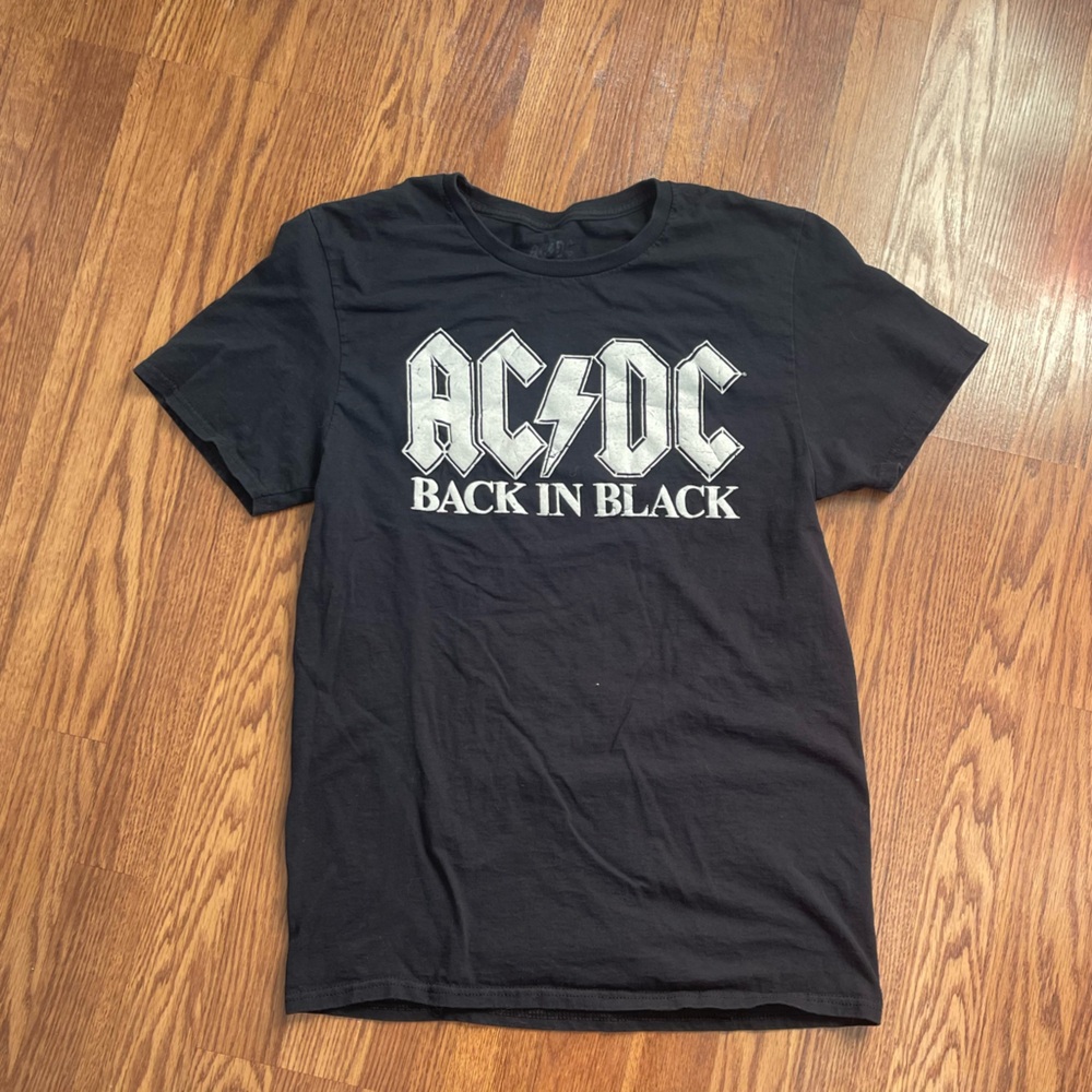 AC/DC Black 'Back in Black' Short Sleeve Tee